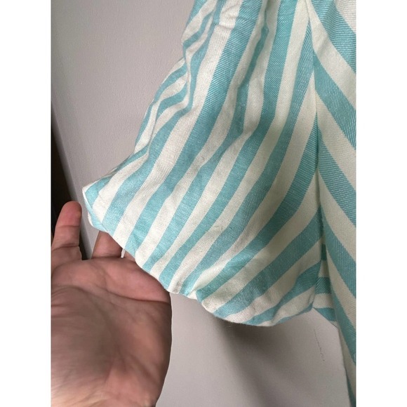 Draper James RSVP Striped Rayon Linen Wrap Dress M - Picture 5 of 8
